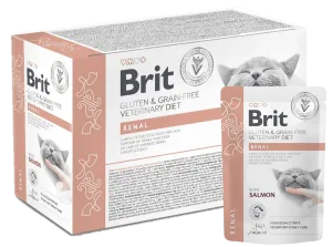 Brit Grain & Gluten-Free VD Cat Pouch fillets in Gravy Renal 12 x 85 g Pets Qatar