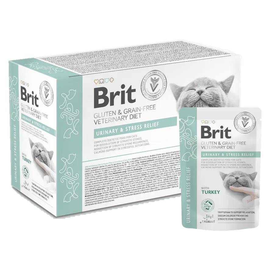 Brit Grain & Gluten Free VD Cat Pouch fillets in Gravy Urinary & Stress Relief 12x85 g Pets Qatar