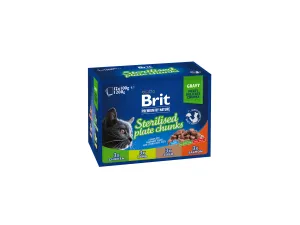 Brit premium cat Pouch Sterilised Plate 1200 (12x100 g) Pets Qatar