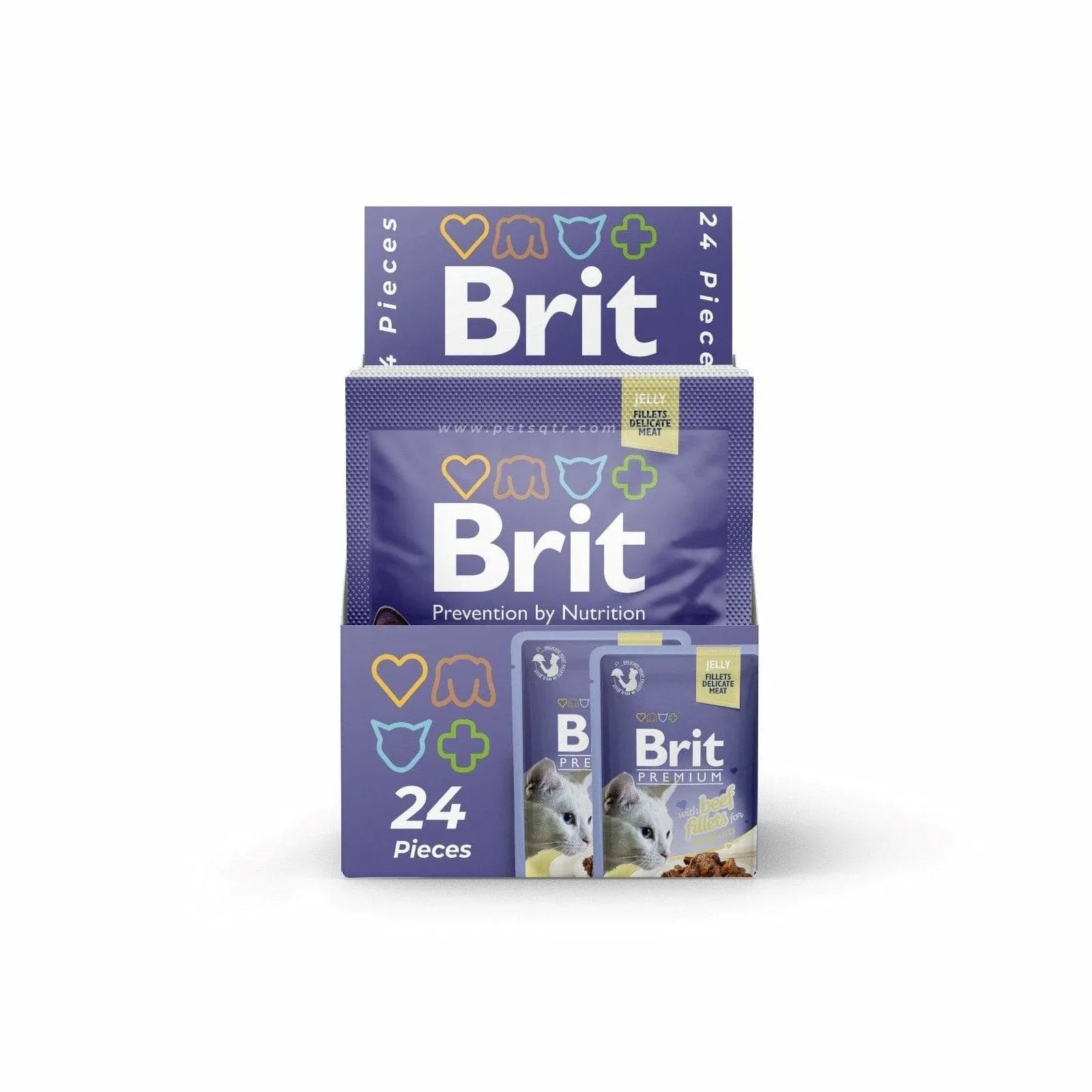 Brit Premium Jelly with Beef 24X85g pouchs Pets Qatar