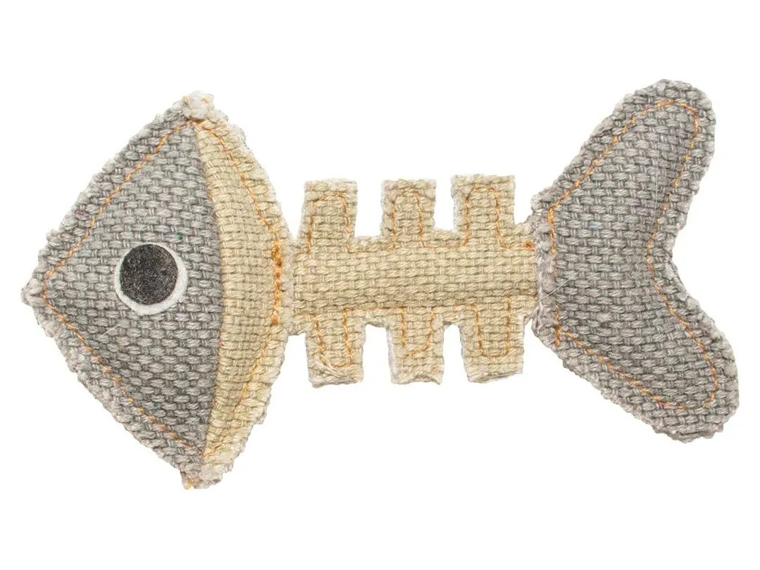 Canvas fish bone 14x8x2cm grey Pets Qatar