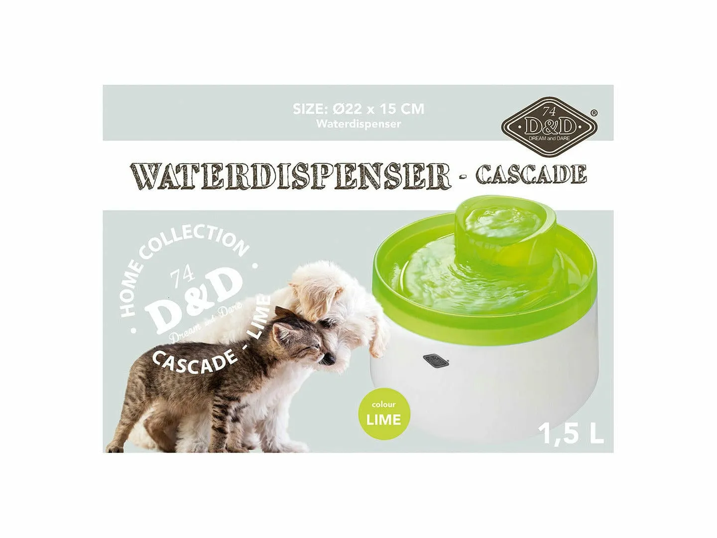 CASCADE WATERDISPENSER 1,5 LITER 22x22x15CM lime Pets Qatar
