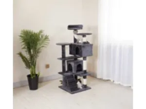 Cat Climbing & Scratching Tree House 3 Pets Qatar