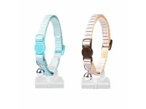 CAT COLLAR BEACH NYLON 20-30cm / 10mm blue/beige Pets Qatar