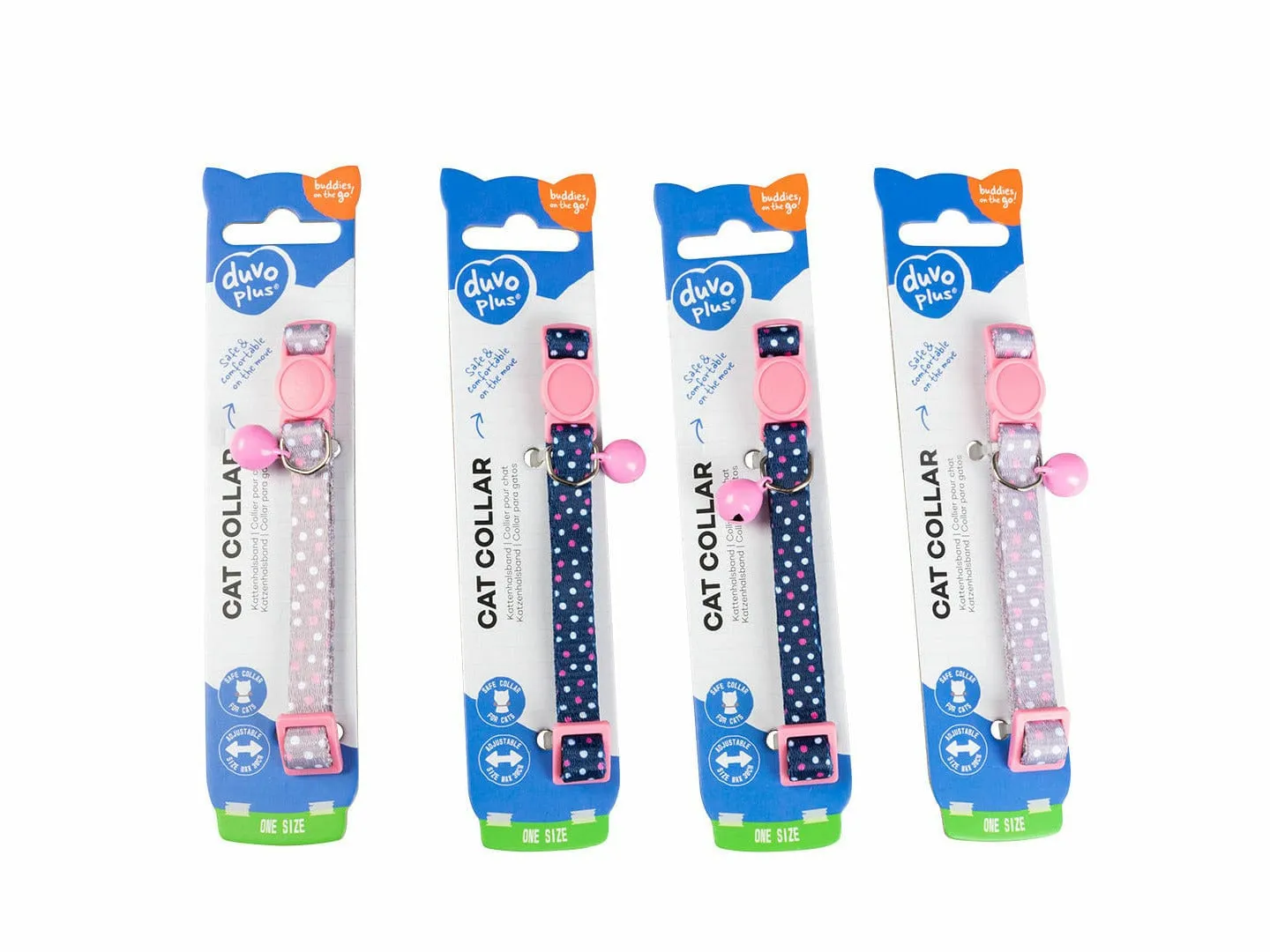 CAT COLLAR DOTS NYLON 20-30cm / 10mm blue/beige Pets Qatar