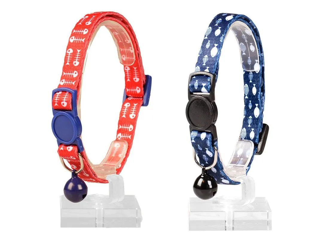 Cat Collar Fish Bones 3 Nylon 20-30Cm / 10Mm Mixed Colors Pets Qatar