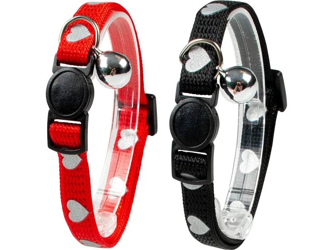 Cat Collar Hearts Reflective 20-30Cm / 10Mm Mixed Colors Pets Qatar