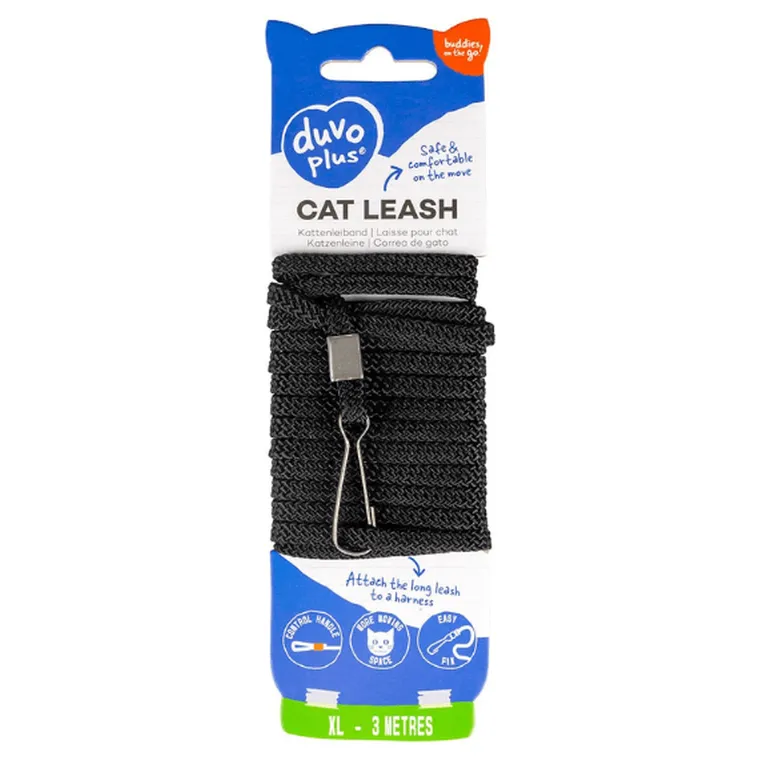 Cat leash 3m/6mm black Pets Qatar
