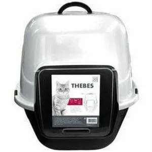 CAT LITTER BOX - THEBES BLACK & WHITE Pets Qatar