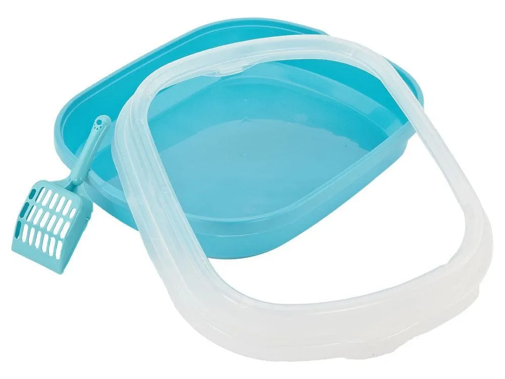 Cat litter box transparent lid Color bottom Pets Qatar