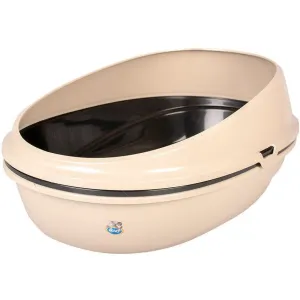 Cat Litter Tray Luxo With Rim & Sieve 59x38x27cm mocaccino Pets Qatar