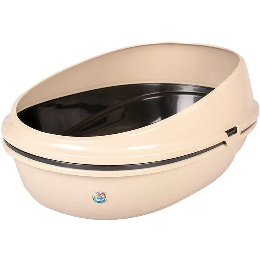 Cat Litter Tray Luxo With Rim & Sieve 59x38x27cm mocaccino Pets Qatar