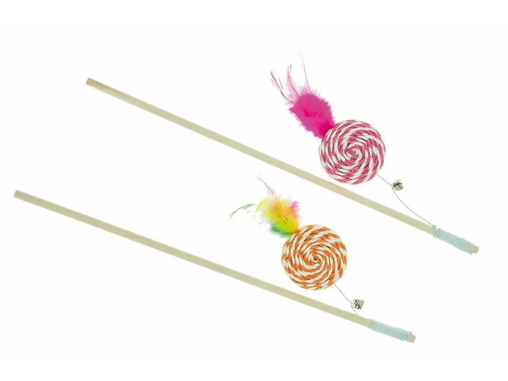 Cat toy Cane with sisal sweet and feathers Pets Qatar