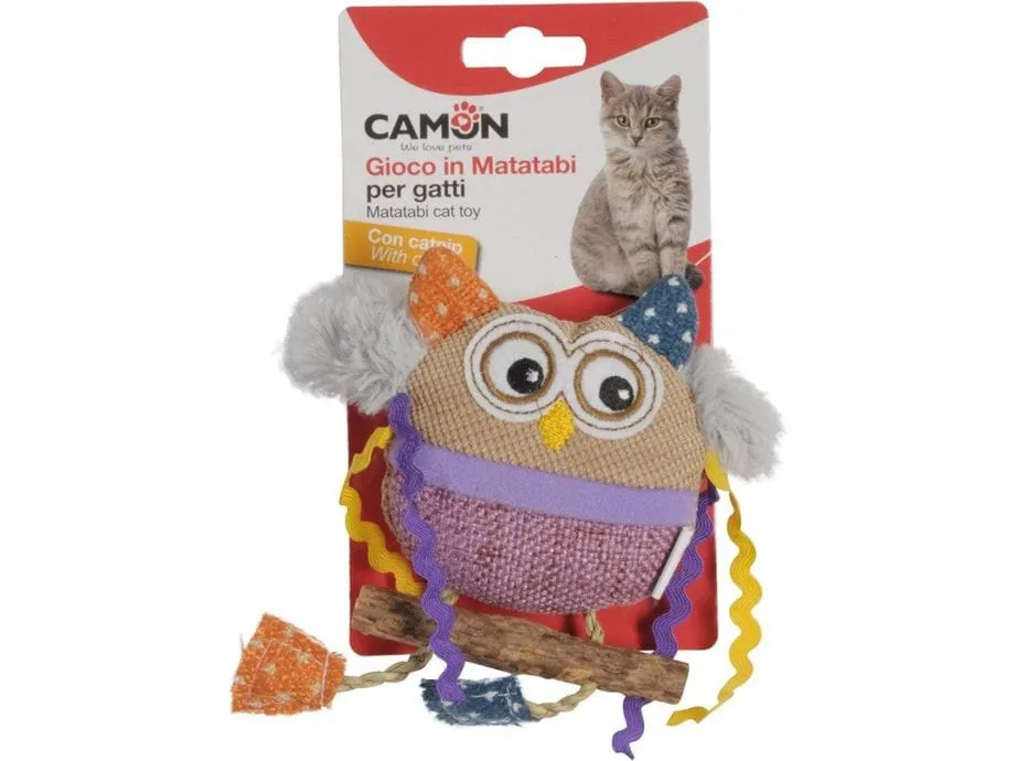 Cat toy- Polyester and matatabi owl with catnip, 15cm Pets Qatar