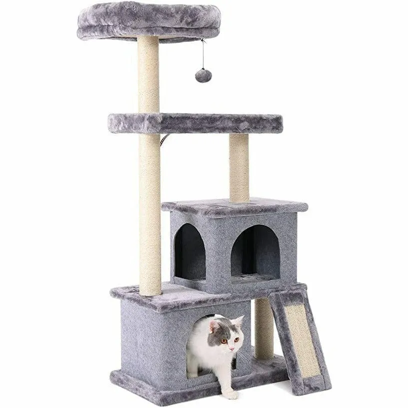 CAT TREE 60*35*127cm Grey Pets Qatar