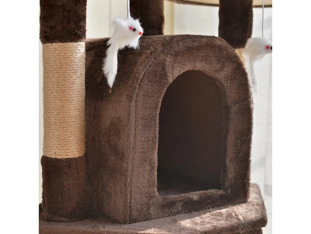 Cat Tree & Scratching Beige Brown 40*40*120 Pets Qatar