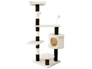 Cat Tree & Scratching Beige Brown Light Grey 40*40*112 Pets Qatar