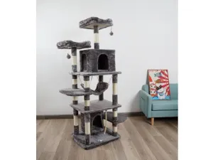 Cat Tree & Scratching Beige Grey 62*52*170 Pets Qatar