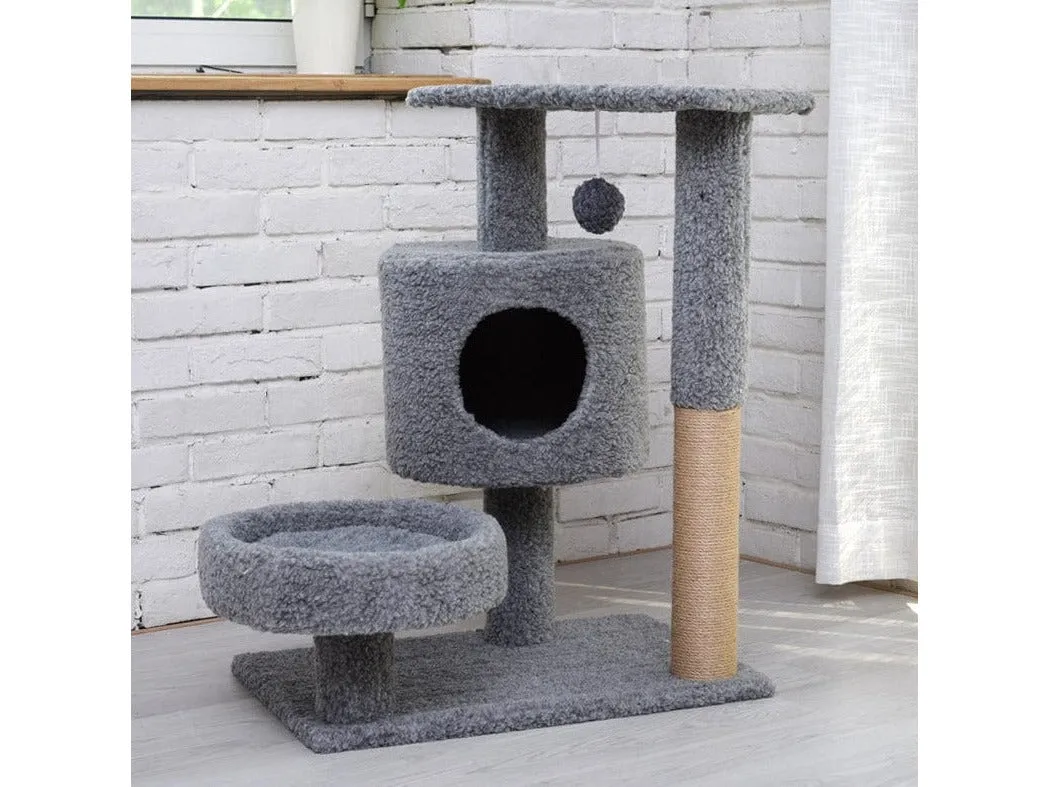 Cat Tree & Scratching Beige Light Blue Beige Brown Grey 60*40*75 Pets Qatar