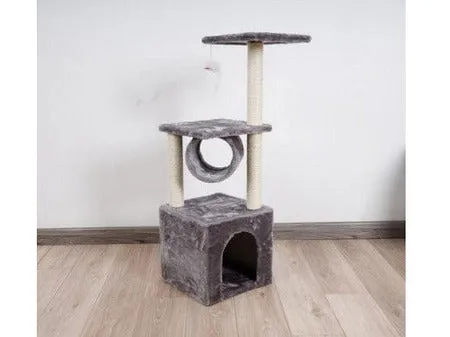 Cat Tree & Scratching Grey Dark Grey Beige 30*30*92 Pets Qatar