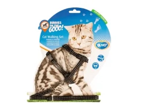 CAT WALKING SET REFLECTIVE UNI 20-35cm / 10mm - 125cm black Pets Qatar