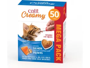 Catit Creamy Treats Mega Pack Salmon With Prawn, 50 Tubes/Box Pets Qatar