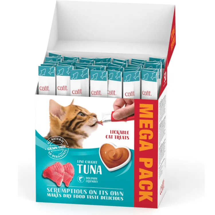 Catit Creamy Treats Mega Pack Tuna, 50 Tubes/Box Pets Qatar