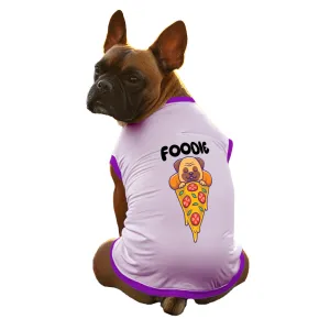 Cheeku Foodie Graphic Cotton T Shirt for Dogs and Cats (Lavender)