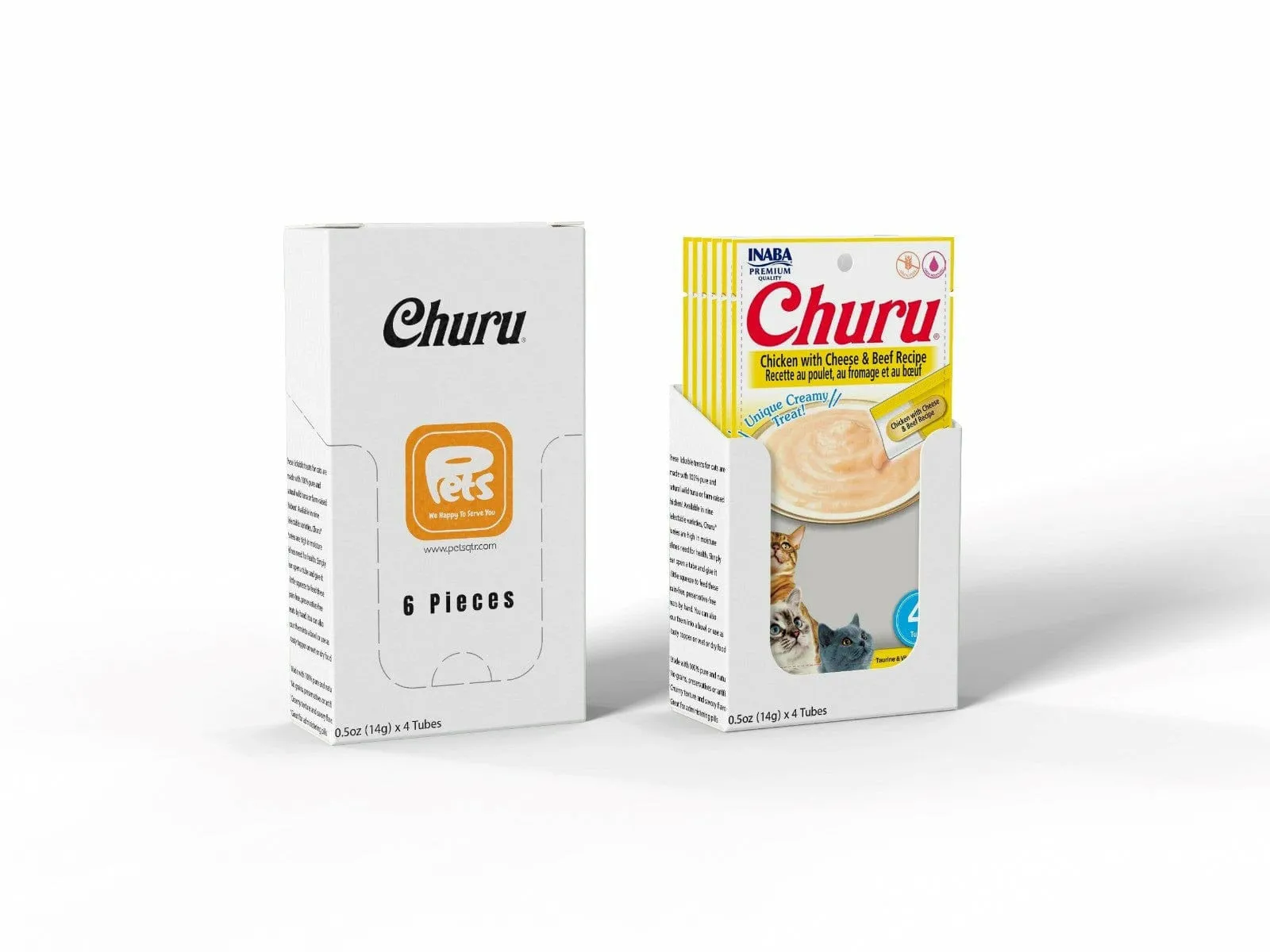 Churu Chicken with Cheese & Beef Recipe 4tubes 56g Pets Qatar