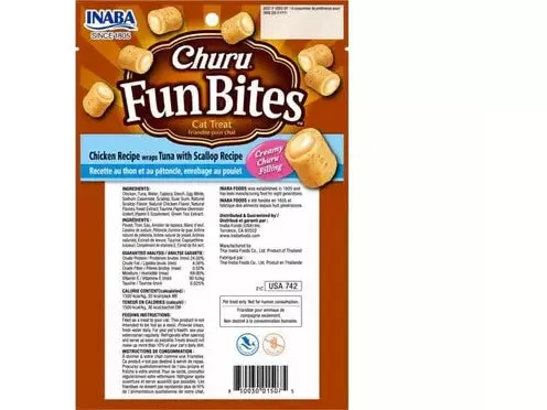 Churu Fun Bites Chicken Recipe Wraps Tuna with scallop Pets Qatar