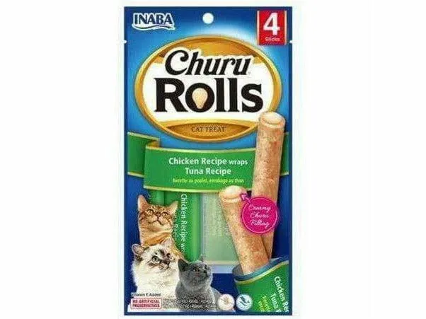 CHURU ROLLS chicken recipe wraps tuna recipe 4 sticks 40g Pets Qatar