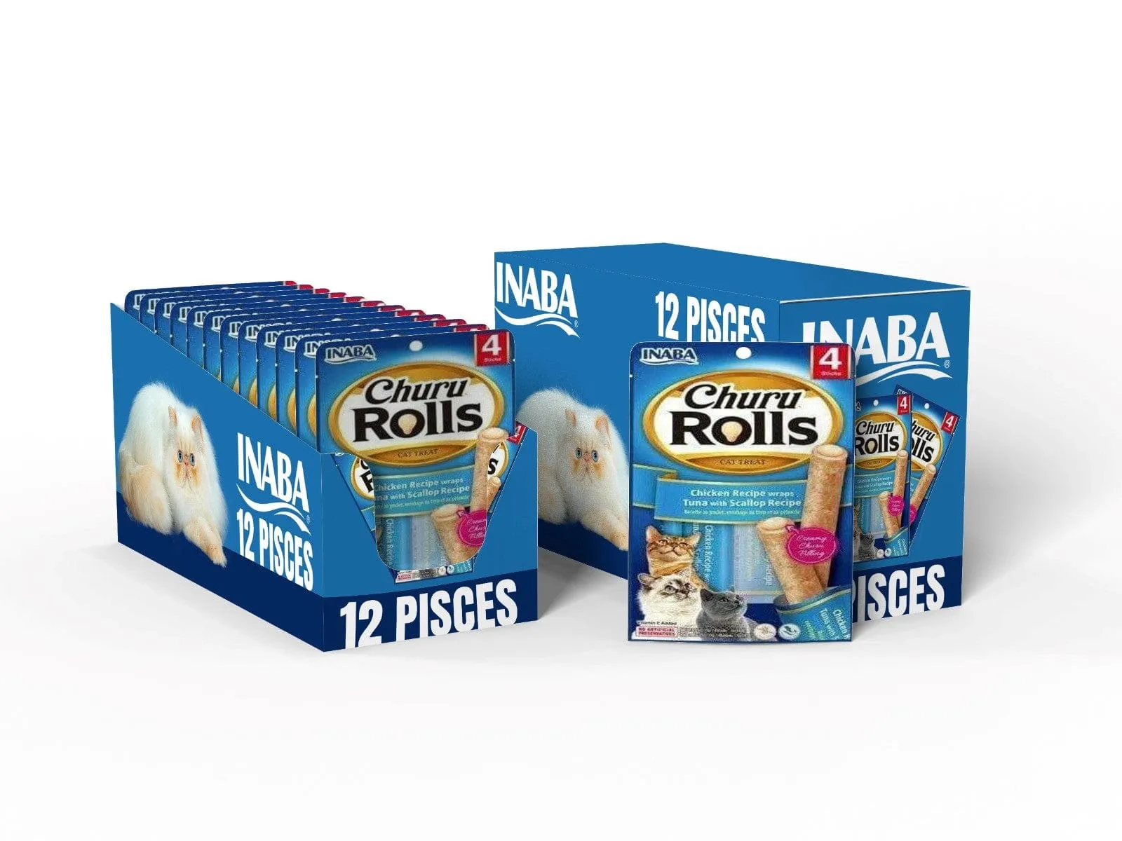 CHURU ROLLS chicken recipe wraps tuna recipe 4 sticks 40gX12 Pets Qatar