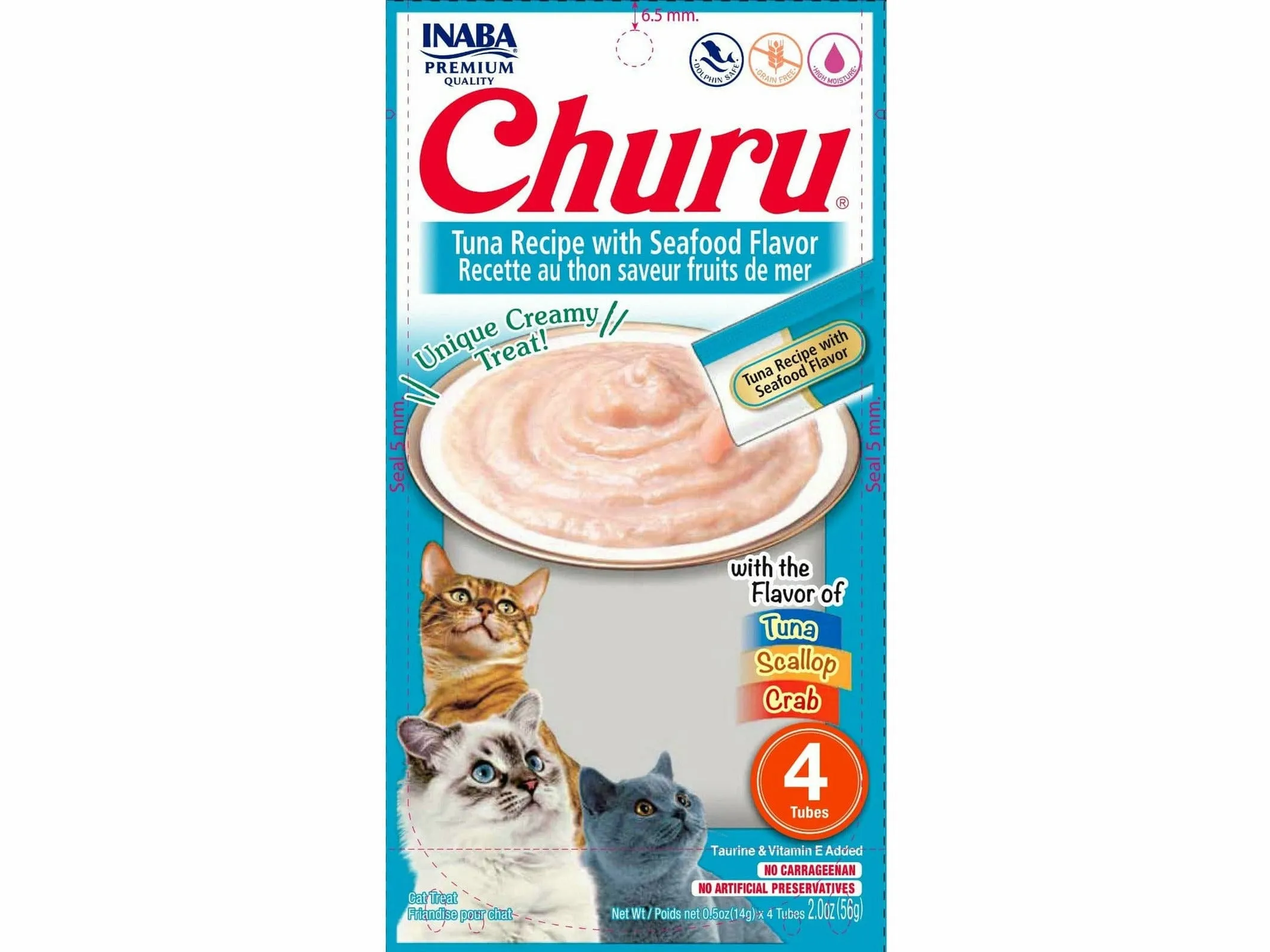 Churu Tuna Recipe with Seafood Flavor 4 tubes 56g Pets Qatar