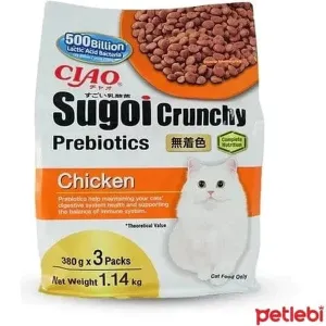 CIAO Sugoi Crunchy Chicken Flavor Plus Prebiotics 1.14kg (380gx3) Pets Qatar