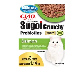 CIAO Sugoi Crunchy Salmon Flavor Plus Prebiotics 1.14kg (380gx3) Pets Qatar