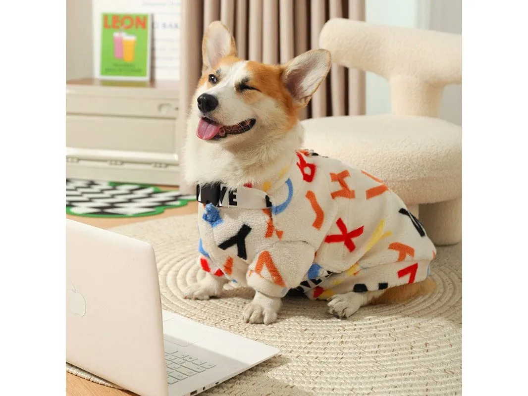 Colorful Letter Plush Coat Mi Pets Qatar