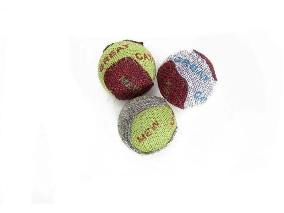 Coloured jute balls (3pcs) Pets Qatar