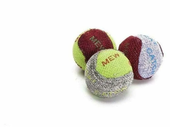 Coloured jute balls (3pcs) Pets Qatar