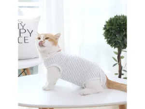Cotton Blue And White Striped Surgical Gown Pets Qatar