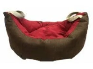 cuccia barca "Milano" marrone-rosso  c Pets Qatar