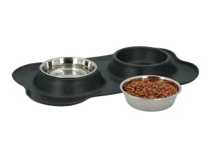 DUET stainless steel bowls with silicone mat 200ml x 2 Pets Qatar