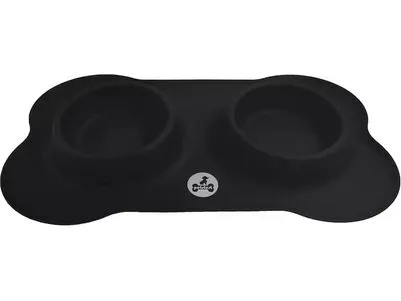 DUET stainless steel bowls with silicone mat 400ml x 2 Pets Qatar