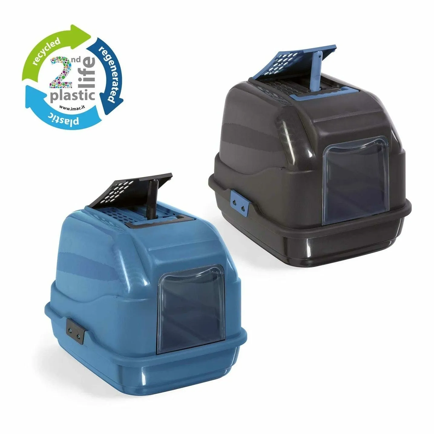 Easy Cat Litter Box "2Nd Life Plastic" Blue Pets Qatar