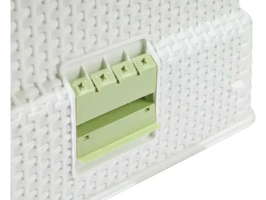 Eco Rattan Cat Litter Box White & Green Pets Qatar