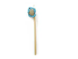 FISH CAT WAND - 35 CM YELLOW, GREEN, BLUE, PINK Pets Qatar