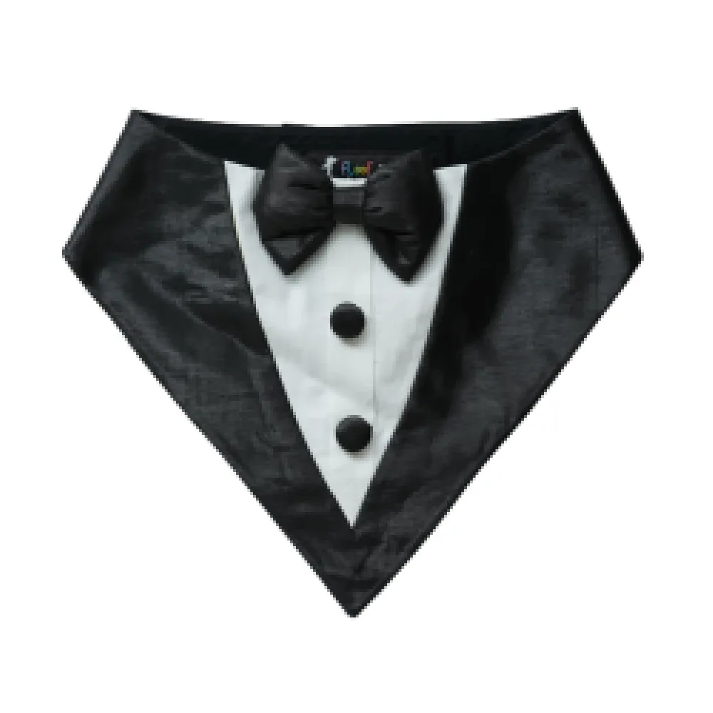 Floof & Co Tux Bandana for Dogs (White & Black)