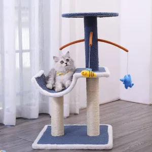 Fun lying and playing with small climbing frames, blue and white S-40.5*40.5*69cm Pets Qatar