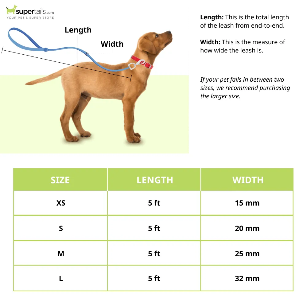 Glucklich Heavy Duty Printed Leash for Dogs (5ft Red)
