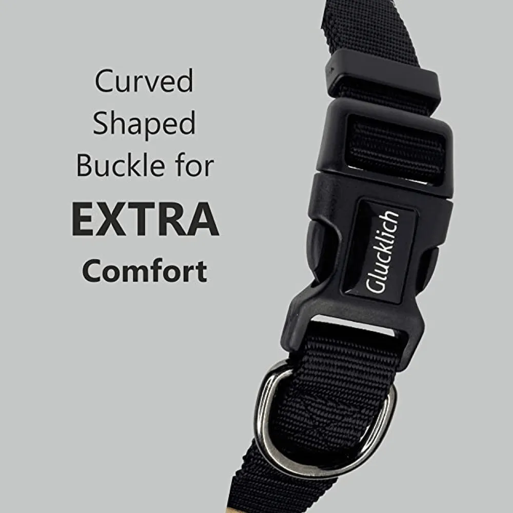 Glucklich Pet Essentials Classic Nylon Collar for Dogs (Black)