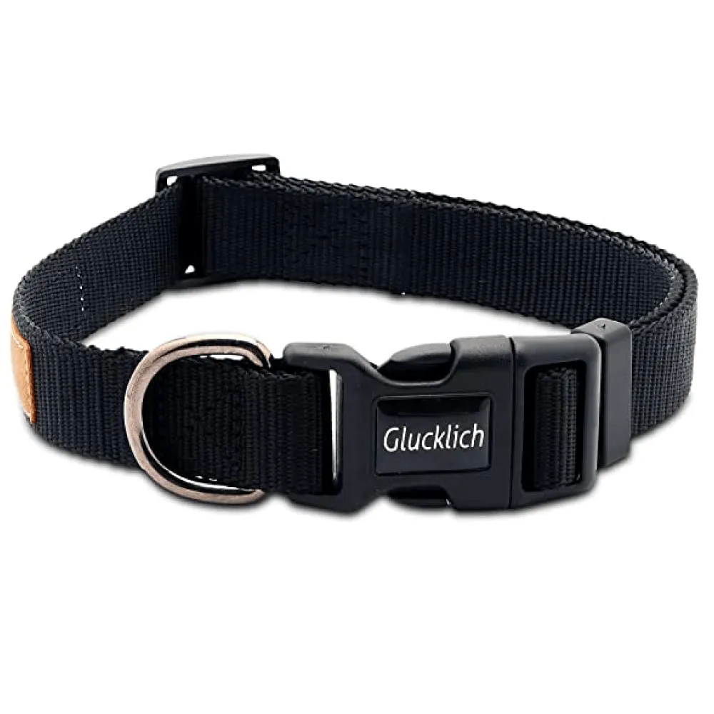 Glucklich Pet Essentials Classic Nylon Collar for Dogs (Black)
